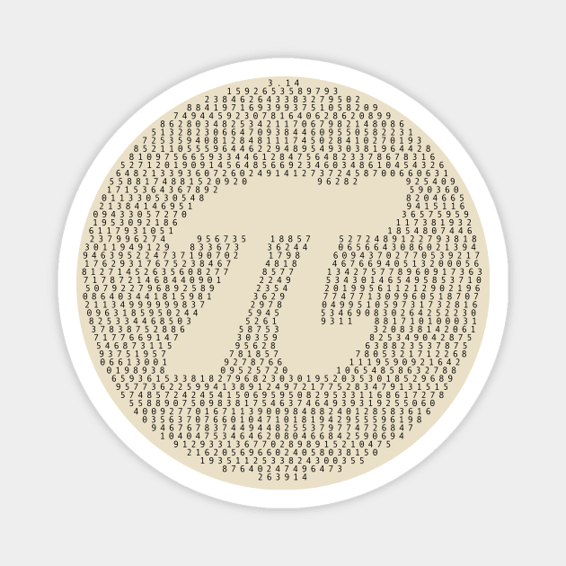 Pi Day cool circle pattern with pi digits and symbol Magnet by Lyrical Parser